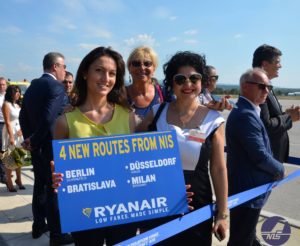 Ryanair tarafından Niş Havalimanı'na gerçekleştirilen ilk uçuş. (4 Eylül 2016)