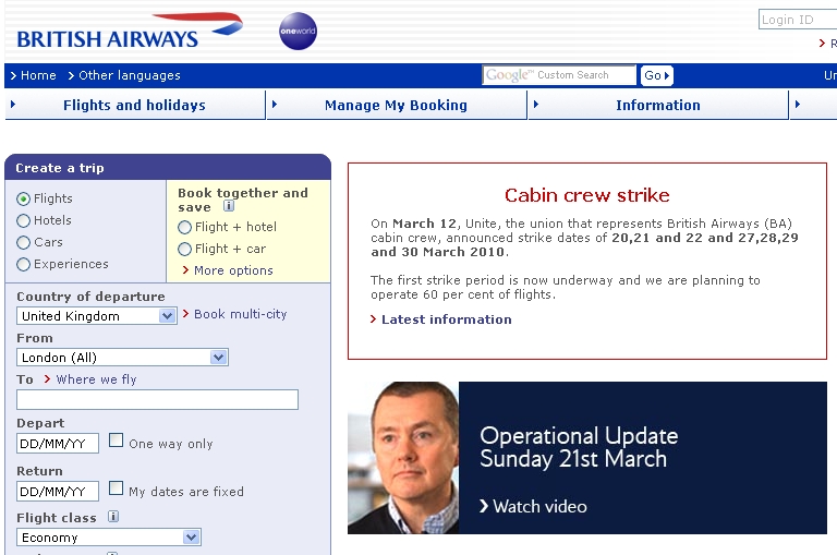 British Airways Grevinde Son Durum