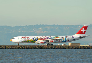 Swiss Air_Flower Power_San Francisco_Airbus A340_HB-JMJ