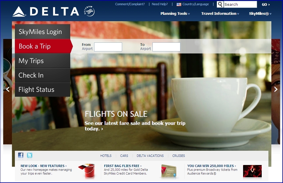 Delta Air Lines Web Sitesi