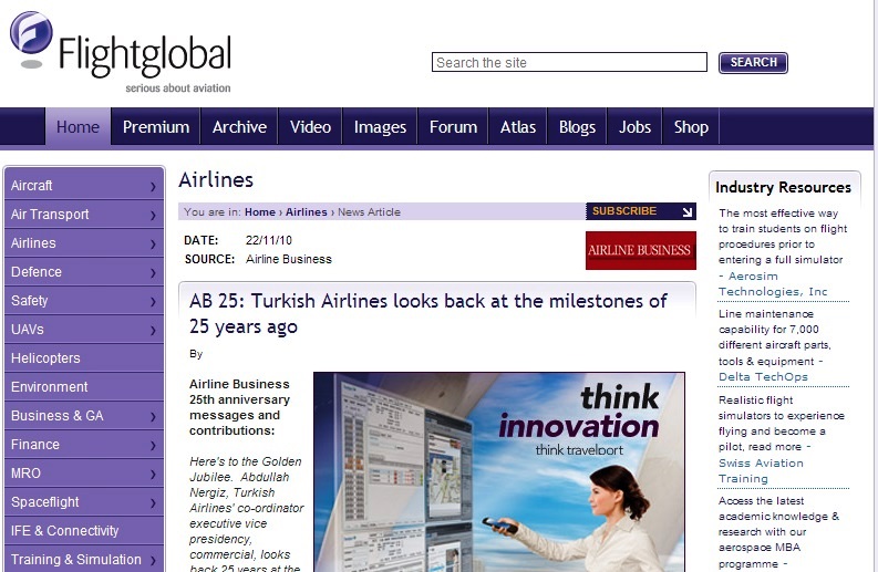 Airline Business Dergisi’nin 25. Yılı
