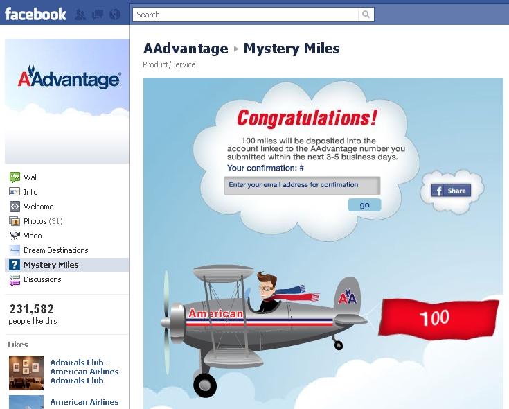 AAdvantage Facebook Kampanyası