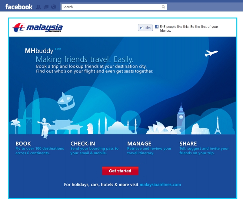 Malaysia Airlines - Facebook Uygulaması