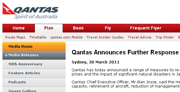 Qantas, acil durum tedbirleri uygulamaya başladı.