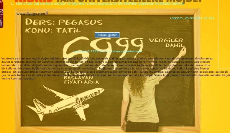 Pegasus - Ekşi Sözlük reklamı (Mayıs 2011)