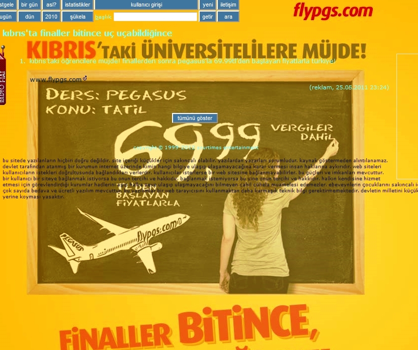 Ekşi Sözlük’te Bugün Pegasus Reklamı Var