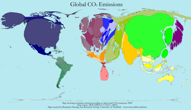 Dünya Karbon Emisyonu Haritası (2009)