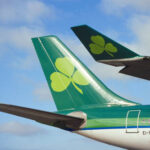 Aer Lingus uçağının kuyruğu ve kanadı