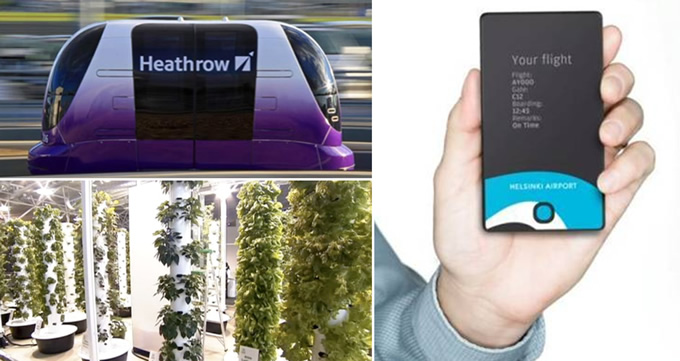 Airports Go Futuristic with Driverless Pods, e-paper Guides and an ‘Aeroponic’ Garden