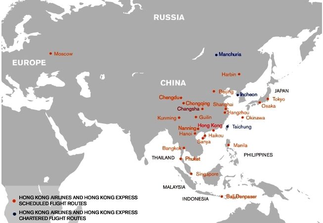 Hong Kong Airlines (2012) uçuş ağı