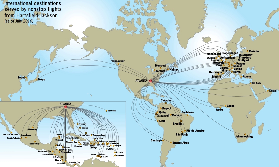 Atlanta Havalimanı Uçuş Ağı (Temmuz 2010)