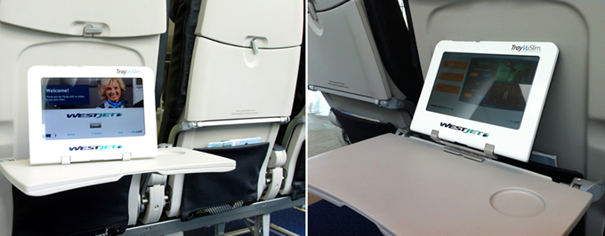 WestJet first airline to launch tray table-based inflight entertainment system