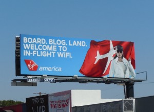 Virgin America inflight wifi billboard