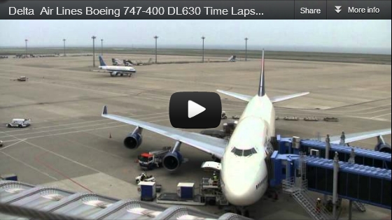 Delta Air Lines Boeing 747-400 Time Lapse Video