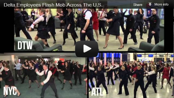 Delta Employees Flash Mob Across The U.S.