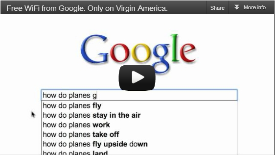 Virgin America – Free WiFi from Google