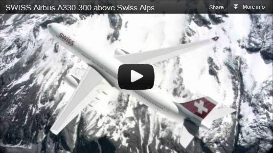SWISS Airbus A330-300 above Swiss Alps