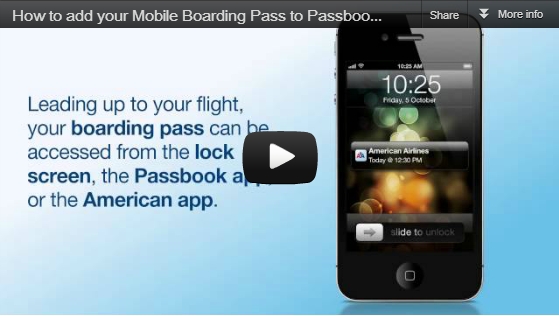 American Airlines – How to add your Mobile Boarding Pass to Passbook