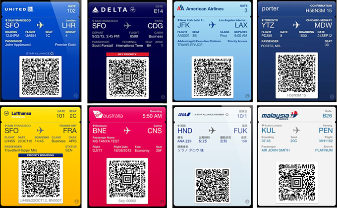 Limited number of airlines have adopted Apple Passbook so far