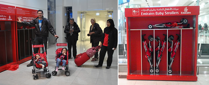 Emirates offers parents in transit free use of baby strollers at its Dubai hub