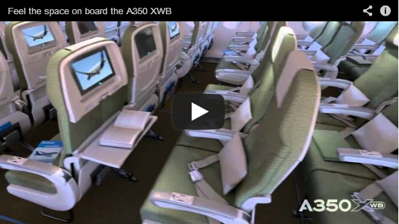 Feel the space on board the Airbus A350