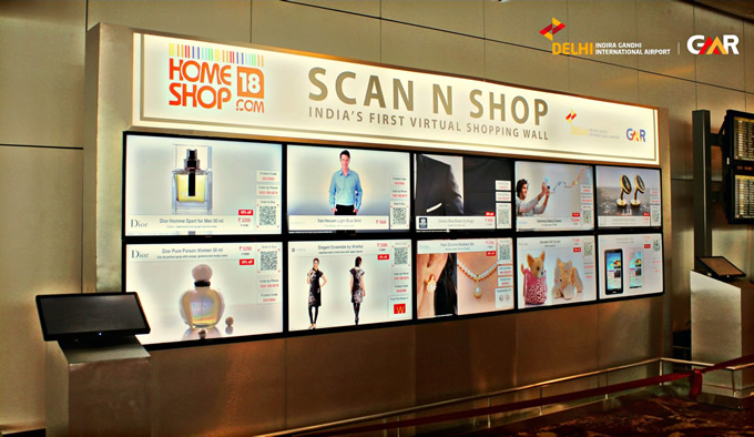 Delhi Airport lets smartphone users buy products at a virtual shopping wall