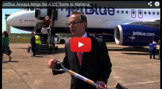 JetBlue Airways brings the A320 “home to Alabama”