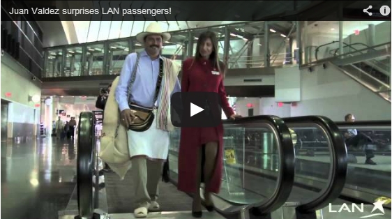 Juan Valdez surprises LAN passengers!