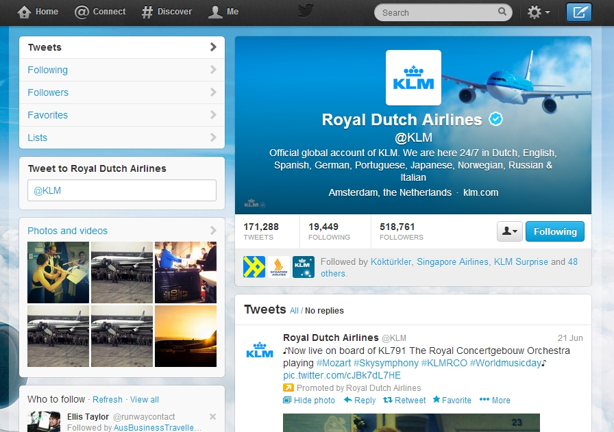 KLM Sosyal Müşteri Hizmetleri