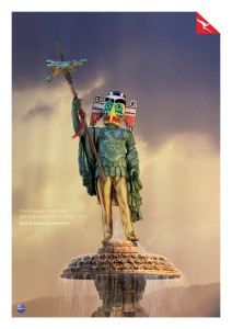 qantas_oneworld_statues_totem_ad_june 2013