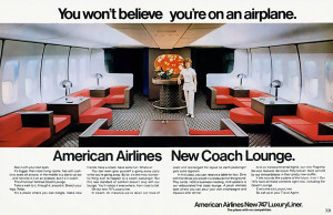 American Airlines New Coach Lounge - Boeing 747