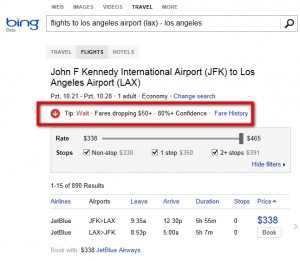 Bing Travel_farecast_tip_jfk-lax