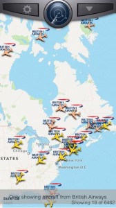 British Airways flights over North America