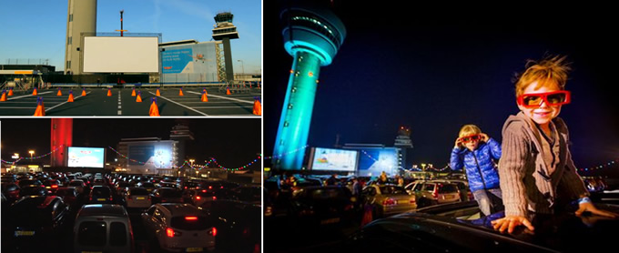 KLM and Schiphol Airport create temporary drive-in cinema to screen Disney’s Planes