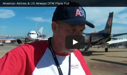 American Airlines & US Airways DFW Plane Pull