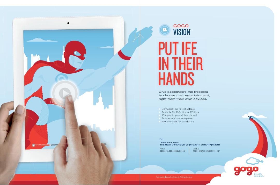 Gogo Vision_ad_put IFE in their hands_feb 2013