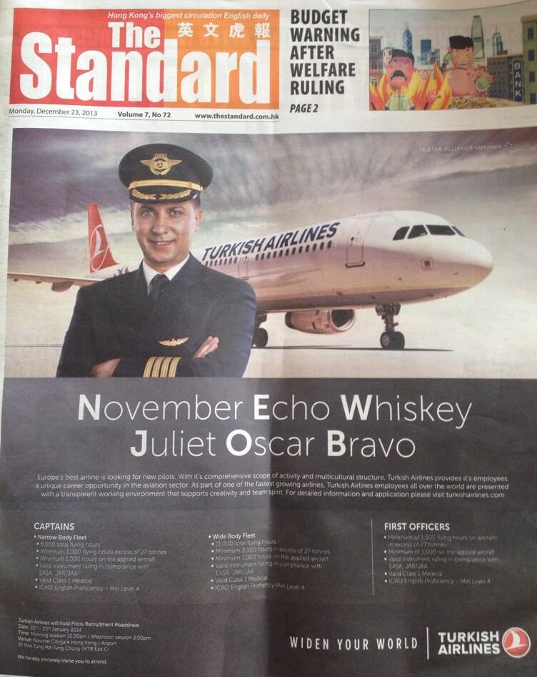 Turkish Airlines_Pilot Recruitment Ad_Dec 2013