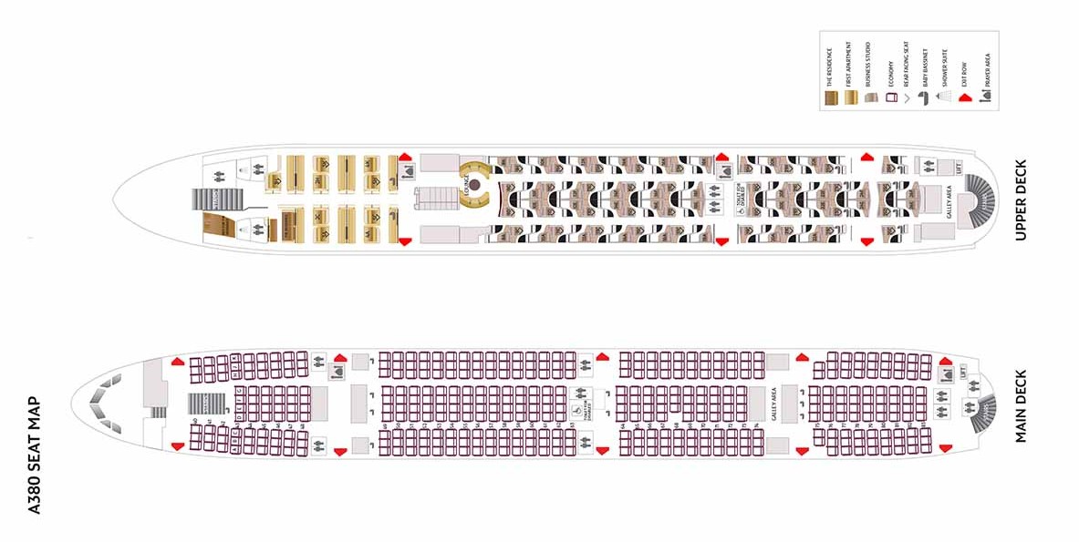 Etihad Airways – Airbus A380 Seat Map