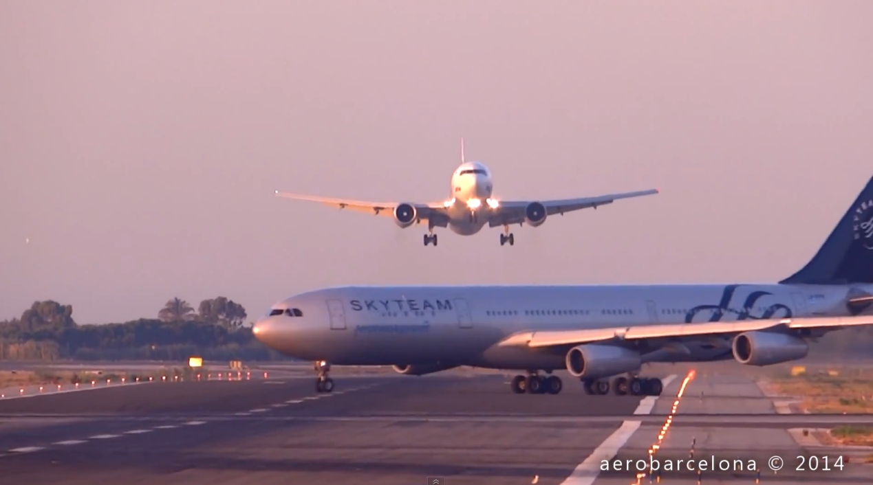 UTair Aviation Boeing 767-300 – Near Miss and Go Around @ Barcelona-El Prat