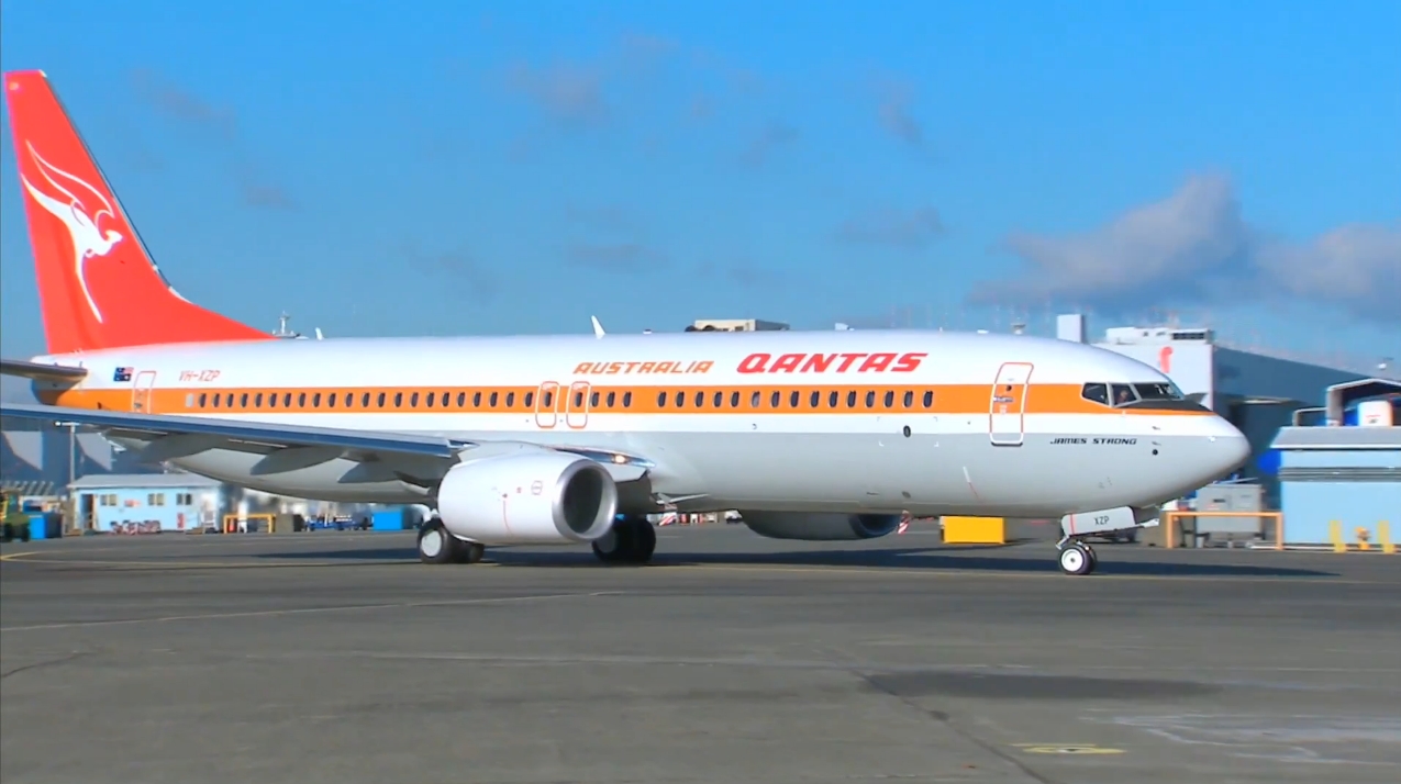 Qantas welcomes home its first retro inspired aircraft