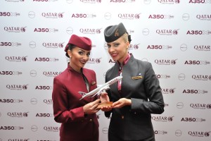 Qatar Airways_First Airbus A350_Doha_hostess
