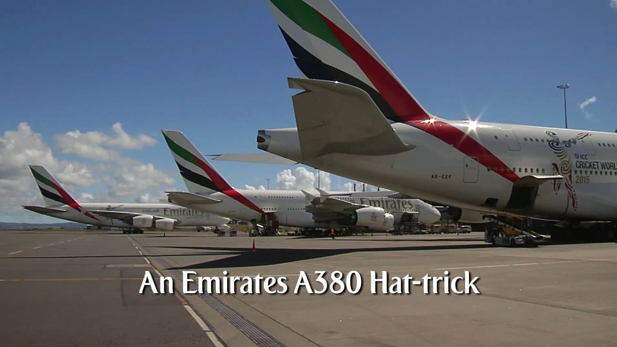 Emirates A380 Hat-Trick in Auckland