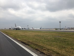 Singapore Airlines_Airbus A380_9V-SKT_Frankfurt Airport_March 2015