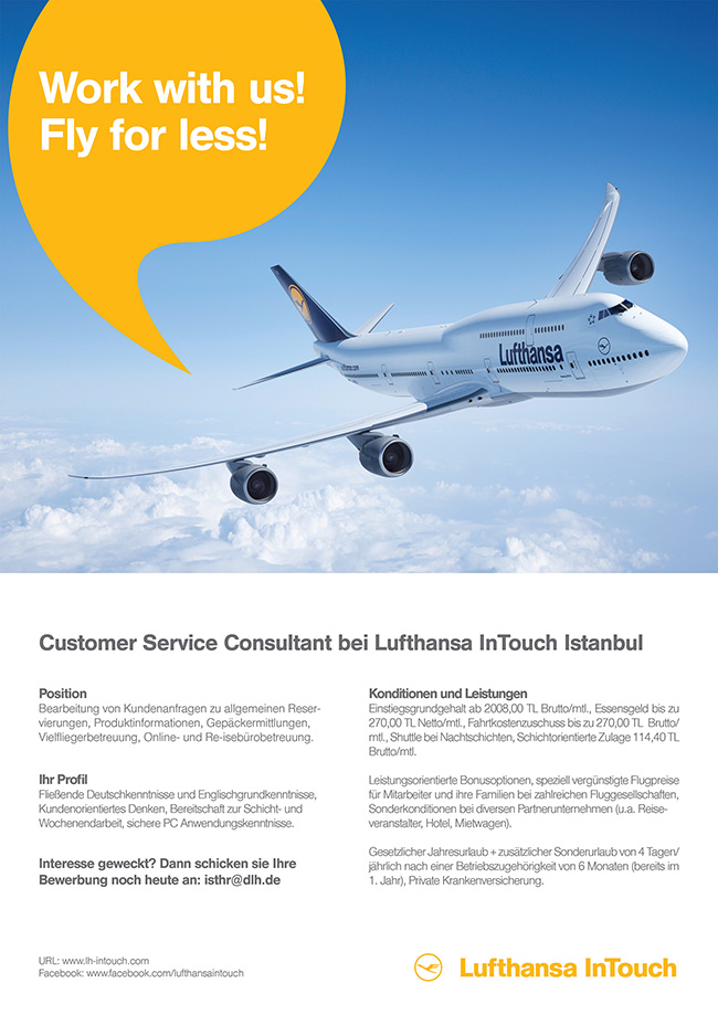 Lufthansa InTouch Job Announcement: Customer Service Consultant