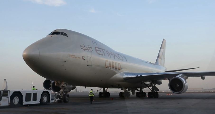 Etihad Cargo Boeing 747 with new livery