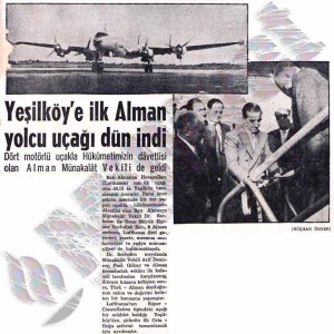 Lufthansa_Ilk Ucus_Istanbul_13 Eylul 1956