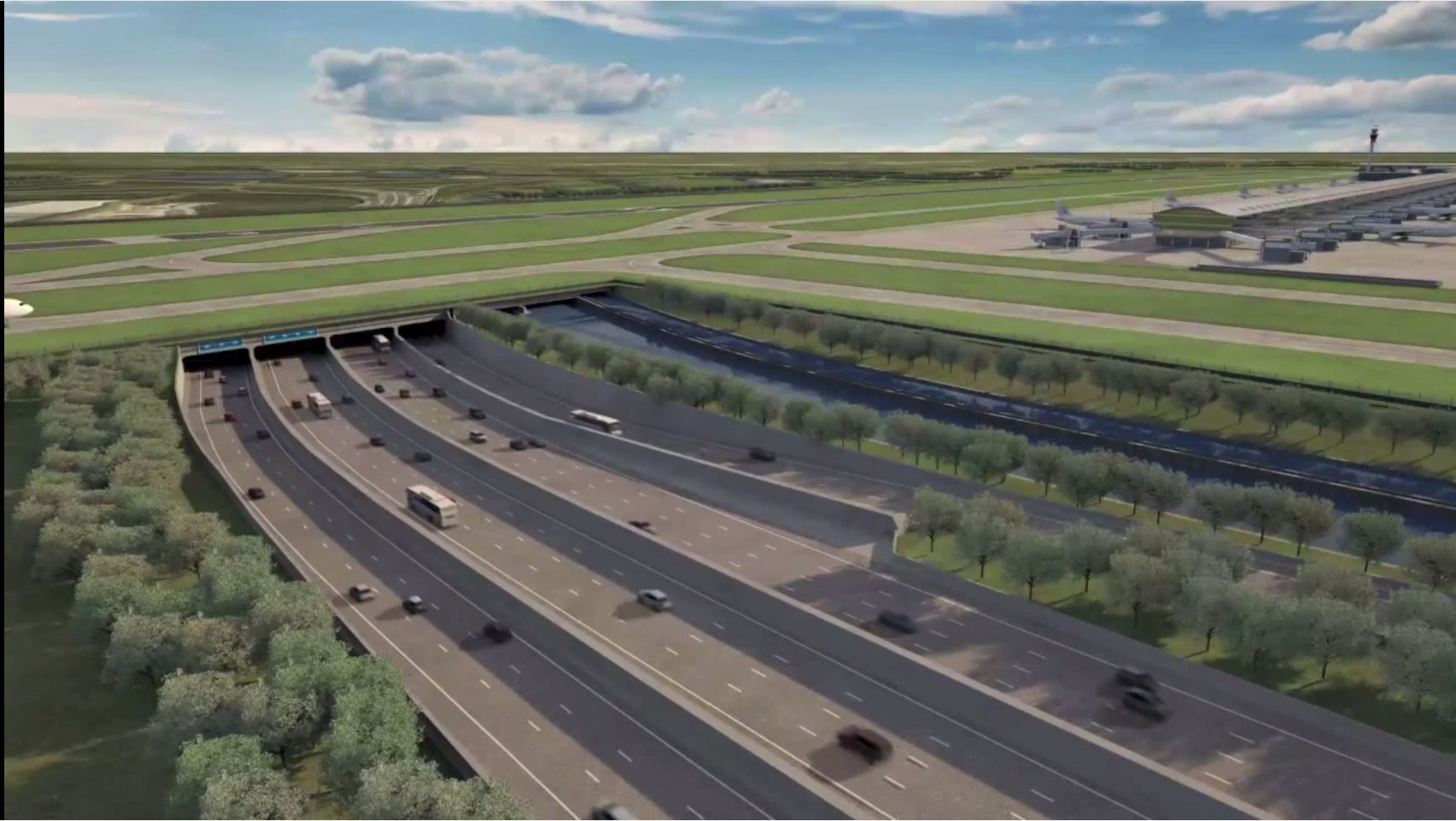 London Heathrow: Improved 14-lane M25 with Expansion