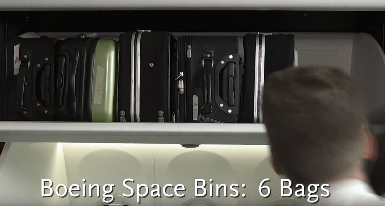 New Boeing Space Bins on Alaska Airlines