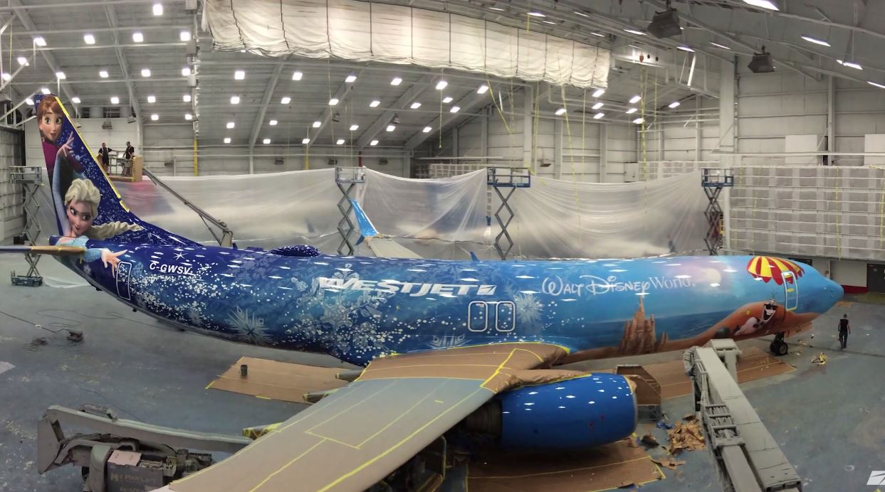 WestJet | Painting the Disney Frozen-themed plane