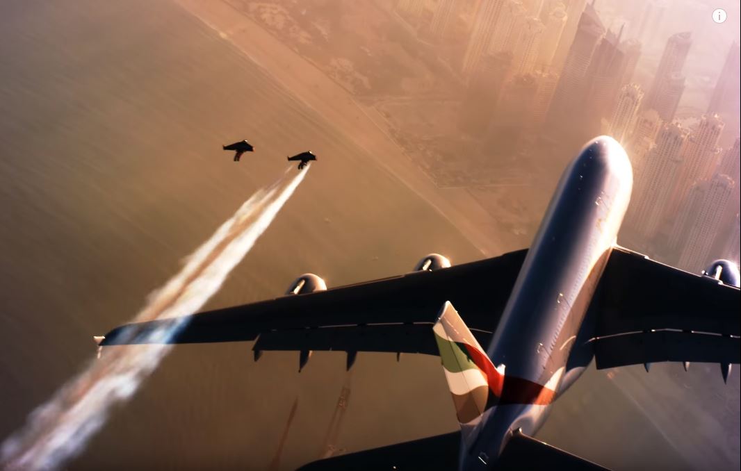 Emirates A380 and Jetman Dubai Formation Flight